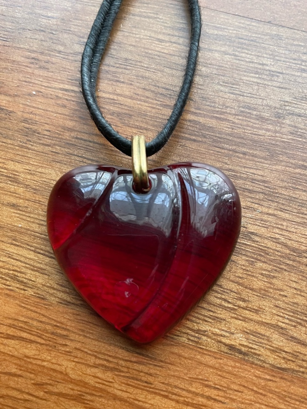 Baccarat Red and Gold Heart Necklace